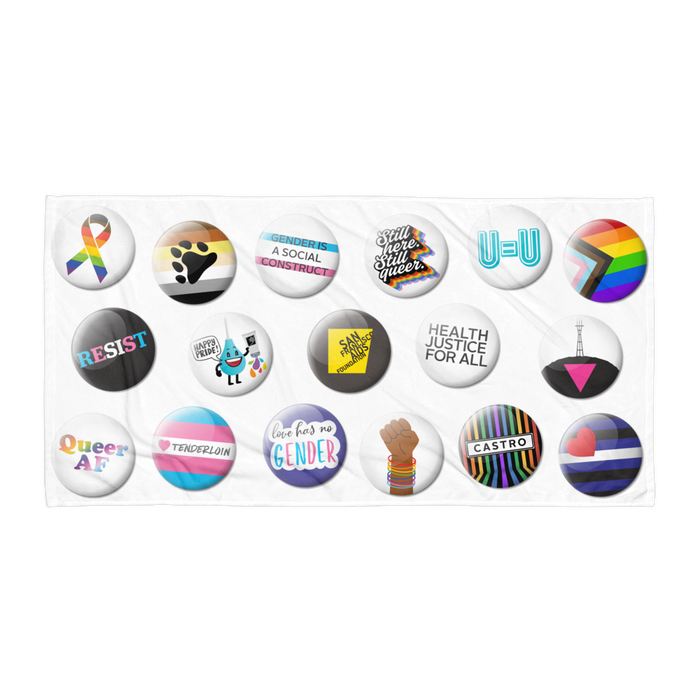 Pride Button Collection Beach Towel