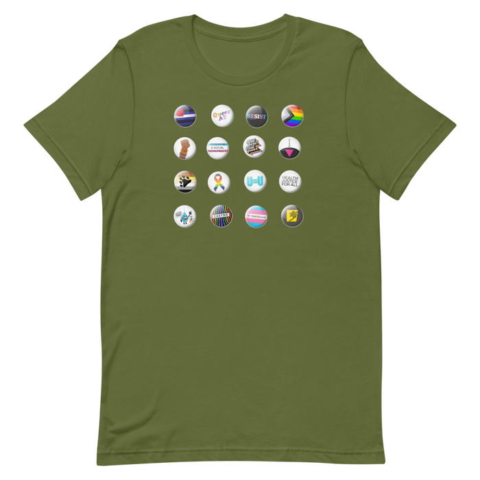 Pride Button Collection Short-Sleeve Gender Neutral T-Shirt