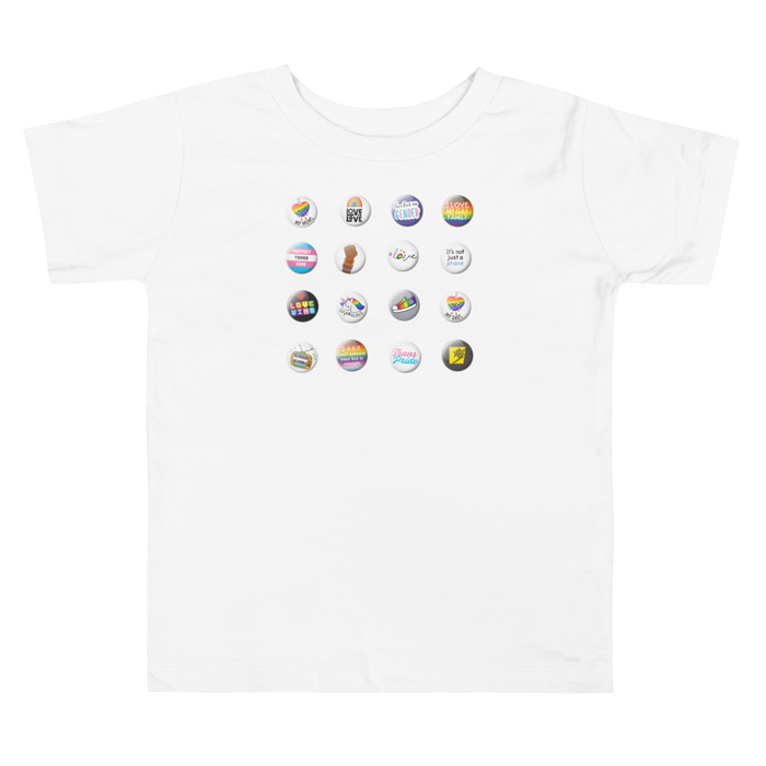 Pride Button Collection Toddler Short Sleeve Tee