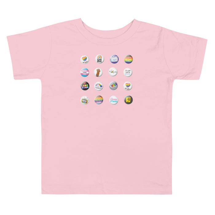 Pride Button Collection Toddler Short Sleeve Tee
