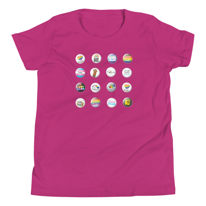 Pride Button Collection Youth Short Sleeve T-Shirt