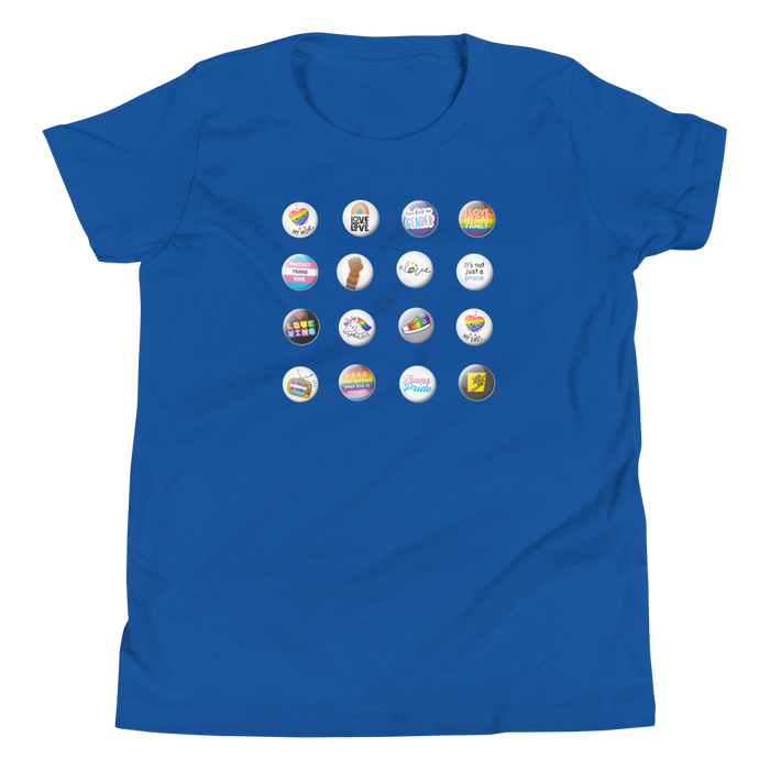 Pride Button Collection Youth Short Sleeve T-Shirt