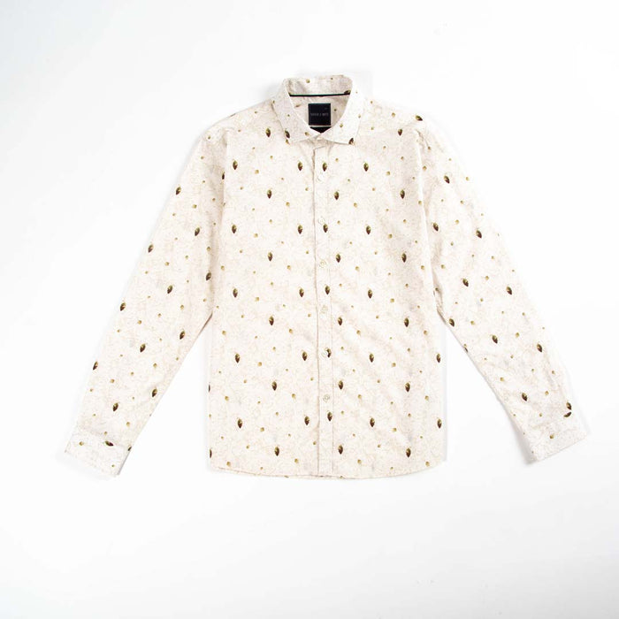 Printed Long Sleeve - Abstract Leaves and Lines