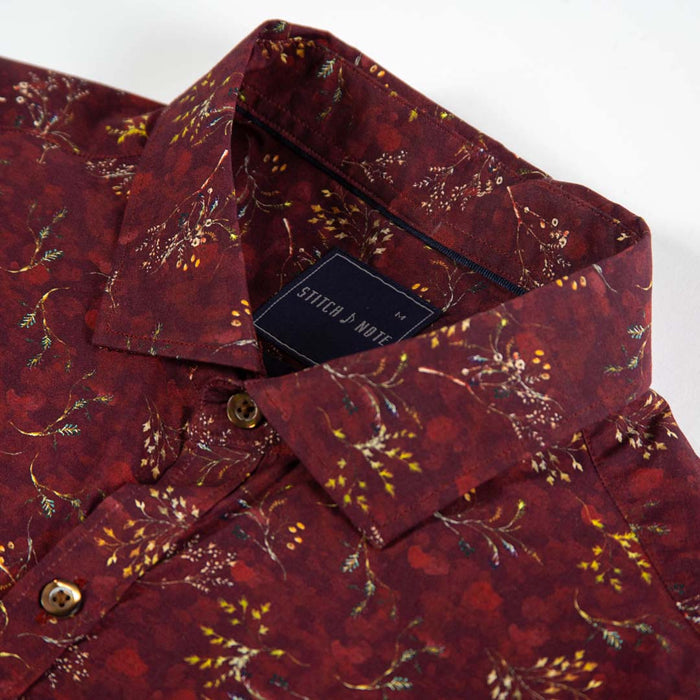 Printed Long Sleeve - Blurred Texture with Leaves and Stems