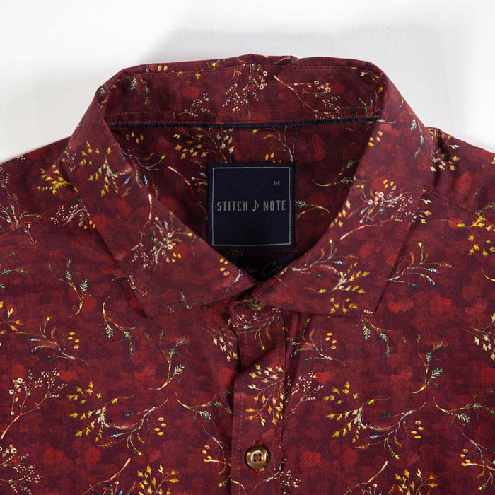 Printed Long Sleeve - Blurred Texture with Leaves and Stems