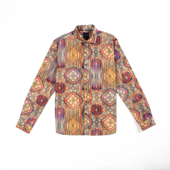 Printed Long Sleeve - Faded Psychedelic Multi Color