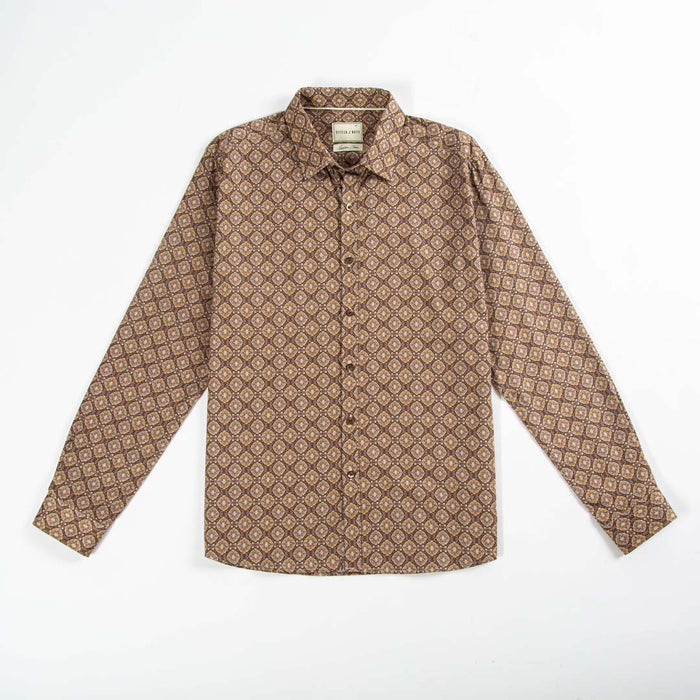Printed Long Sleeve - Geometric Ogee Print