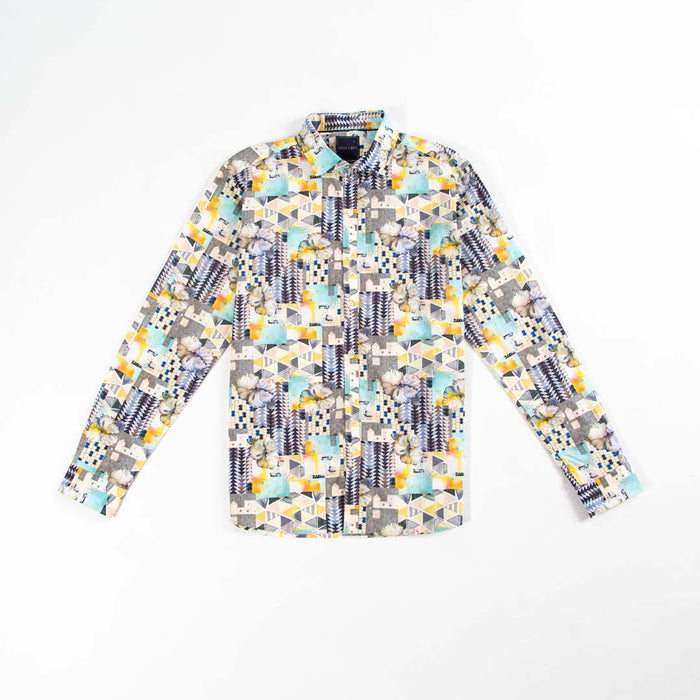 Printed Long Sleeve - Geometric Shapes Watercolor