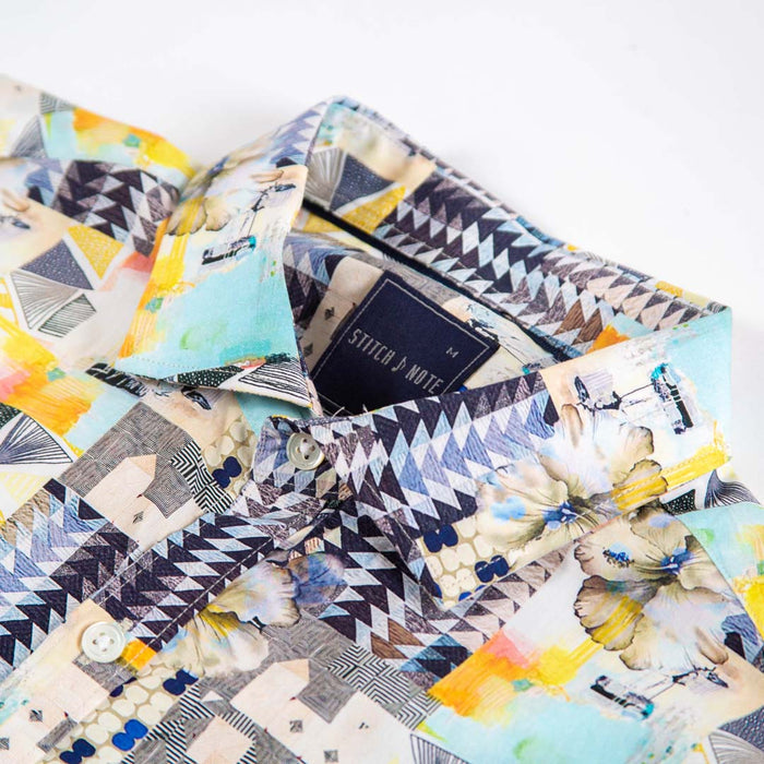 Printed Long Sleeve - Geometric Shapes Watercolor