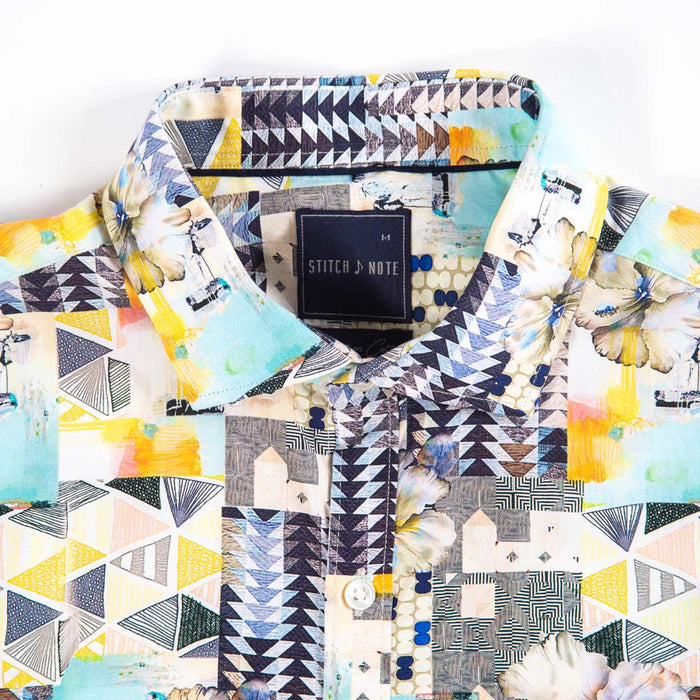 Printed Long Sleeve - Geometric Shapes Watercolor