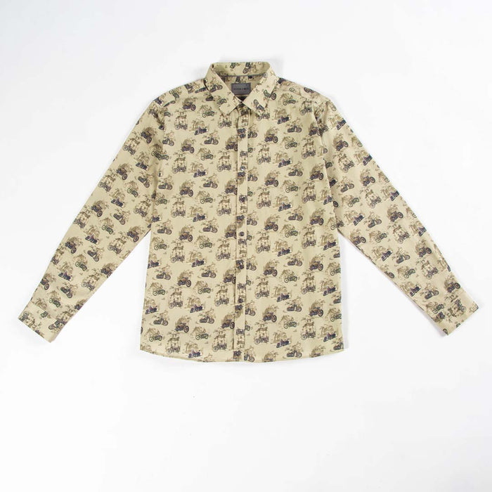 Printed Long Sleeve - Motorcycles and Castles