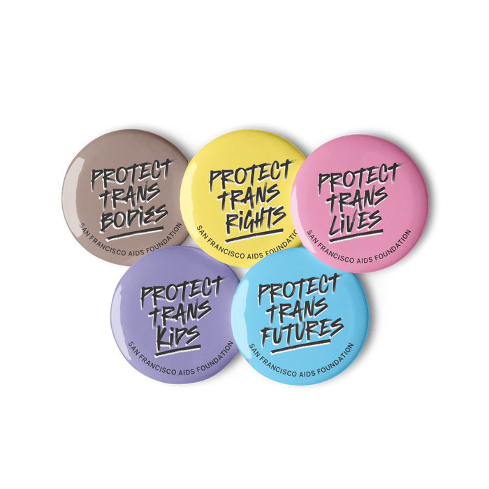Protect Trans Futures set of 5 pin buttons