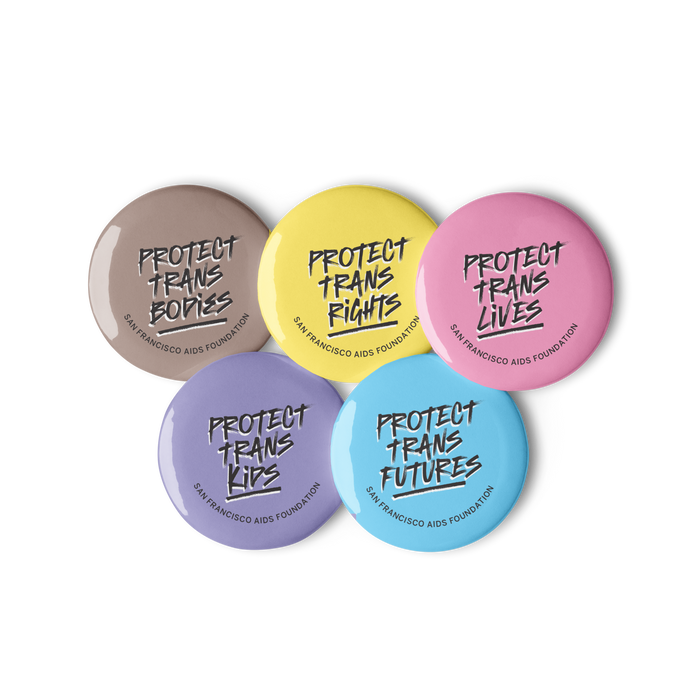Protect Trans Futures set of 5 pin buttons