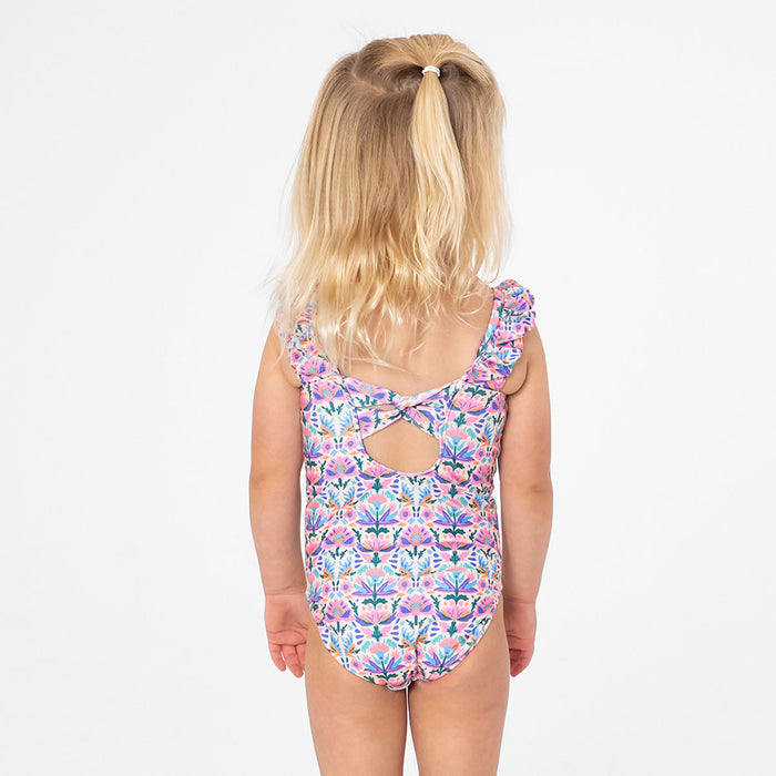 Puffy Sleeve One Piece Swimsuit (Girls) One Piece Swimsuit Janela Bay- Tilden Co.