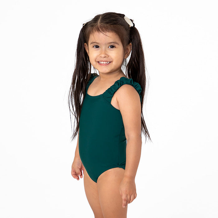 Puffy Sleeve One Piece Swimsuit (Girls) One Piece Swimsuit Janela Bay- Tilden Co.