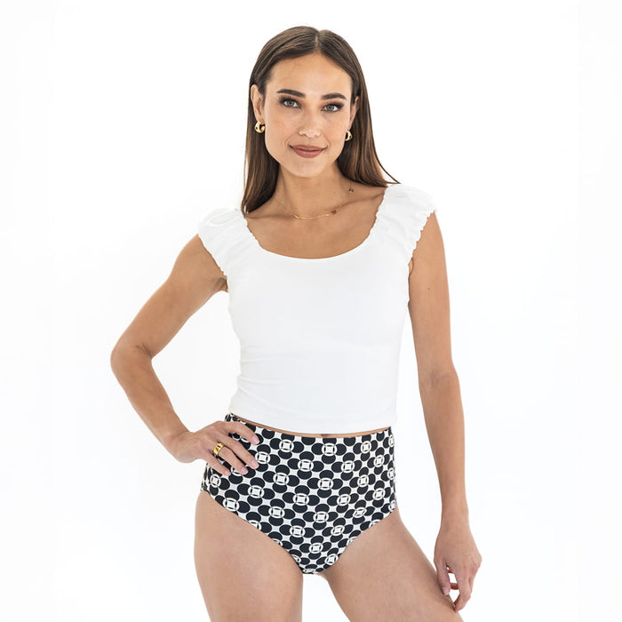 Puffy Sleeve Tankini Top Swim Top Janela Bay- Tilden Co.
