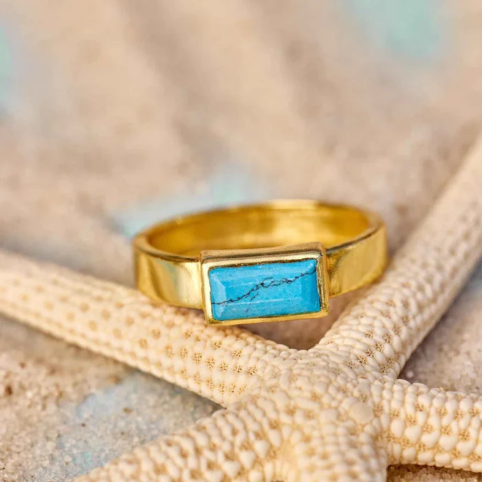 Pura Vida Tulum Turquoise Ring     Pura Vida- Tilden Co.