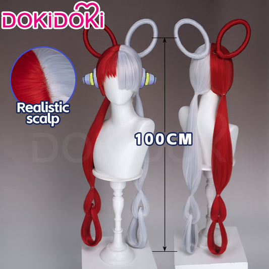 【Ready For Ship】DokiDoki Anime Cosplay Wig Long Red Silver Hair Detachable Braids HEROINESSS