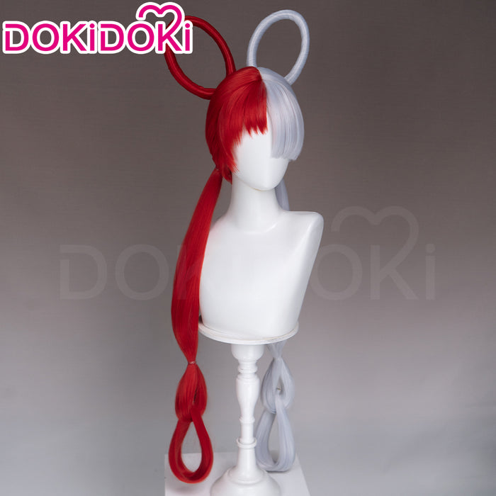 【Ready For Ship】DokiDoki Anime Cosplay Wig Long Red Silver Hair Detachable Braids HEROINESSS