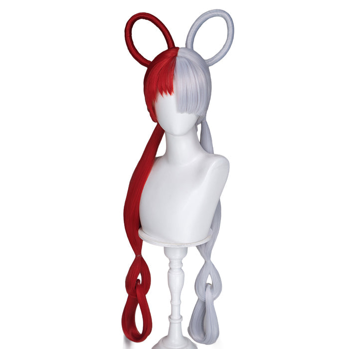 【Ready For Ship】DokiDoki Anime Cosplay Wig Long Red Silver Hair Detachable Braids HEROINESSS