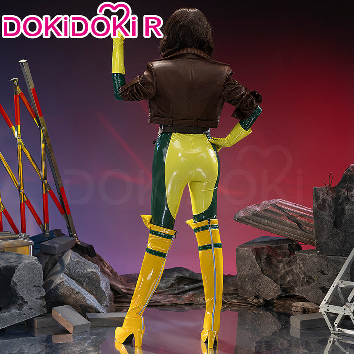 【Ready For Ship】【Size XS-3XL】DokiDoki-R Game Cosplay Costume Yellow Green Bodysuit With Coat Halloween
