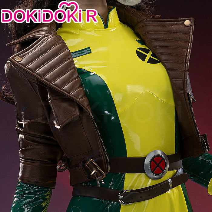 【Ready For Ship】【Size XS-3XL】DokiDoki-R Game Cosplay Costume Yellow Green Bodysuit With Coat Halloween