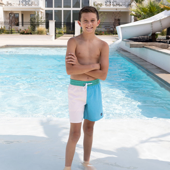 Reef Shorts (Boys) Green Blue Ivory CB / Boys 2T Green Blue Ivory CB Boys 2T Janela Bay- Tilden Co.