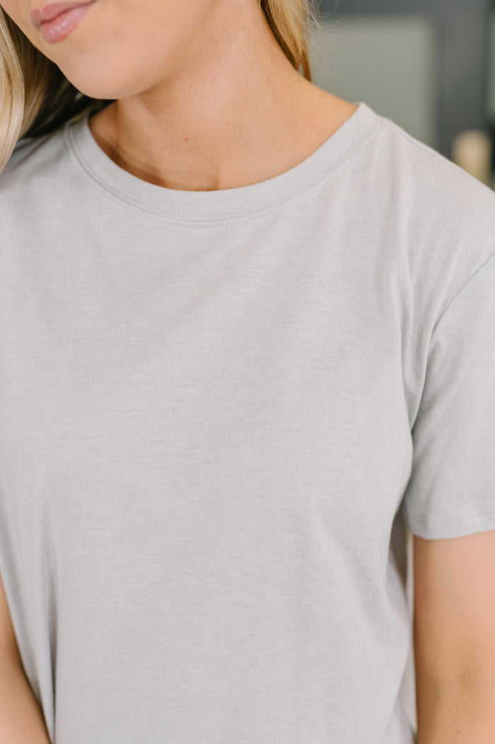 Rest Assured Basic Relaxed Tee in Heather Grey Womens Ave Shops- Tilden Co.