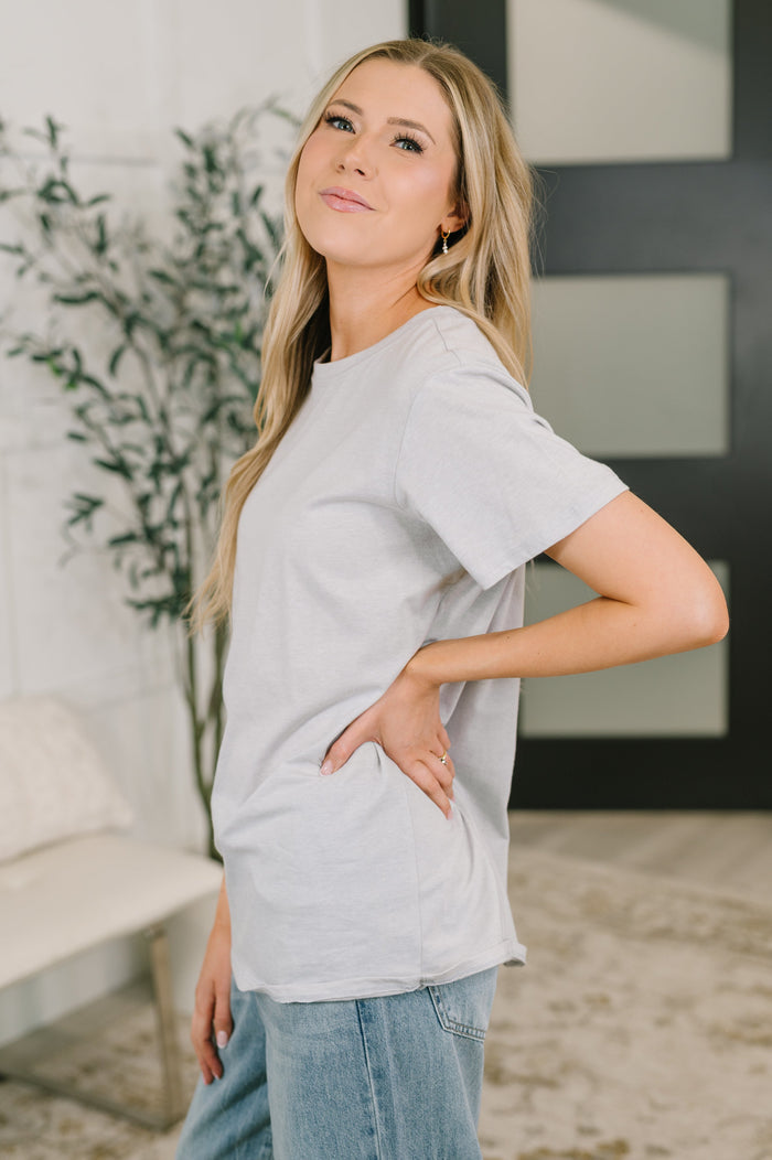 Rest Assured Basic Relaxed Tee in Heather Grey Womens Ave Shops- Tilden Co.