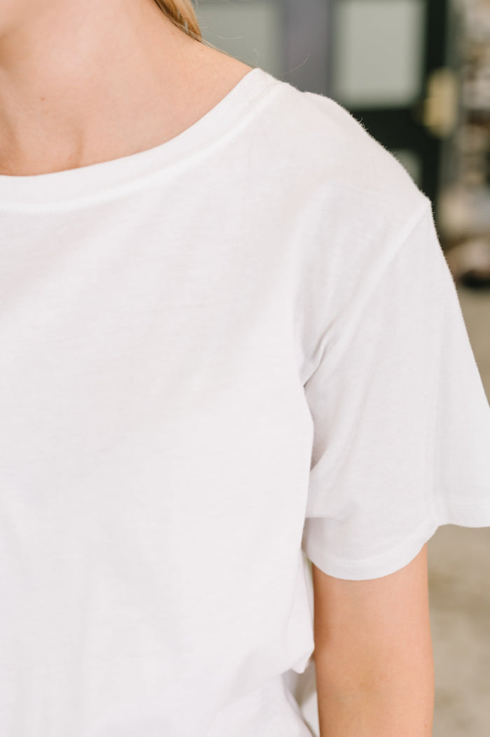 Rest Assured Basic Relaxed Tee in White Womens Ave Shops- Tilden Co.