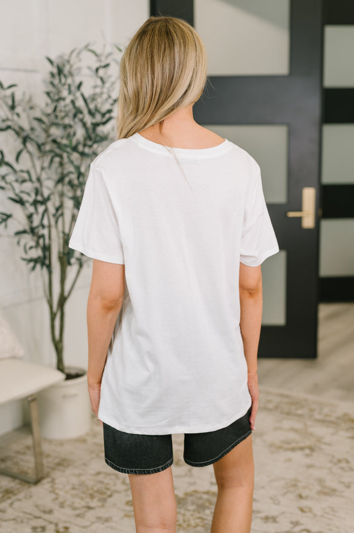 Rest Assured Basic Relaxed Tee in White Womens Ave Shops- Tilden Co.