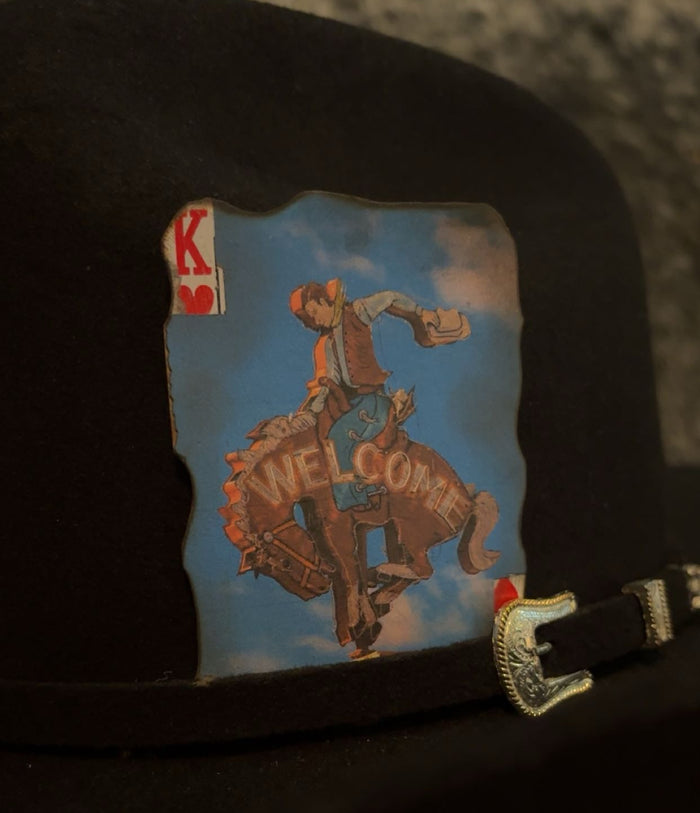 Rodeo Welcome Bar Sign Burnt Single Hat Card