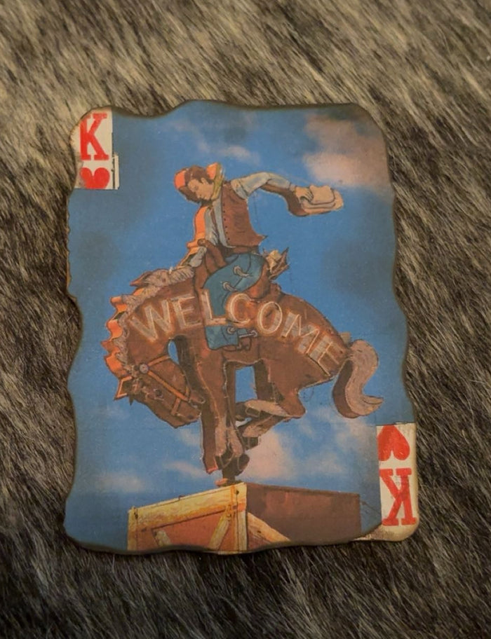 Rodeo Welcome Bar Sign Burnt Single Hat Card
