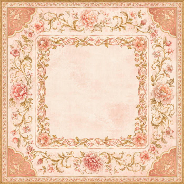 Rose & Gilt — Blush Baroque Mahjong Mat - PREORDER - Premium Mahjong from Told in Tiles - Just $80! Shop now at Pat's Monograms