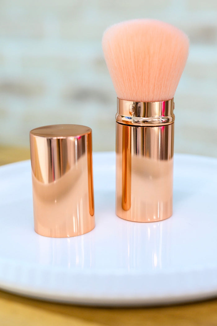 Rose Gold and Pink Telescopic Powder Brush Womens Ave Shops- Tilden Co.