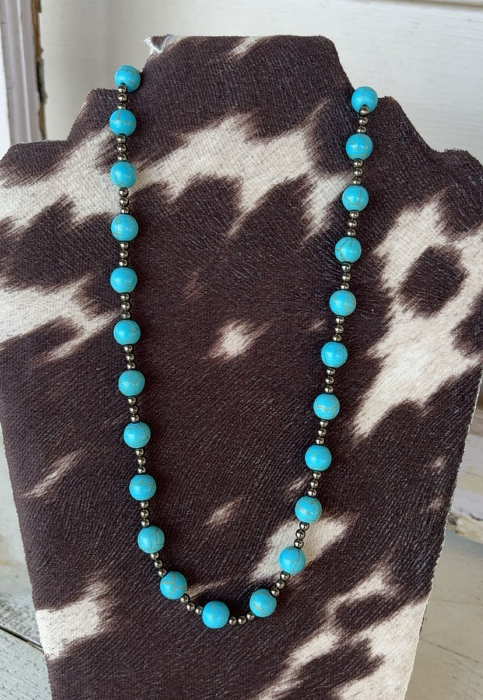 Round Turquoise Dangle Necklace