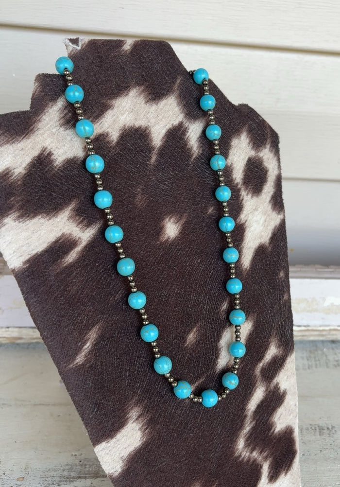 Round Turquoise Dangle Necklace