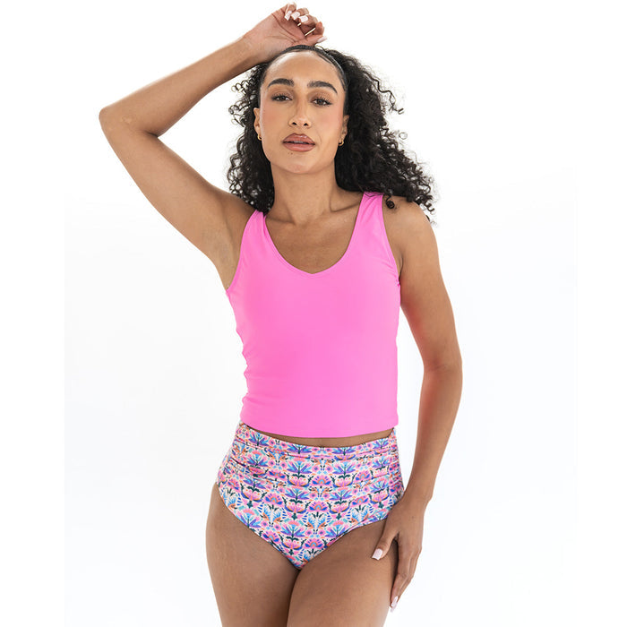 Ruched High Waist Bottoms Swim Bottom Janela Bay- Tilden Co.