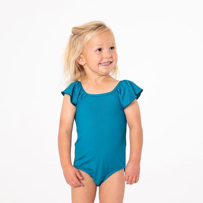 Ruffle Sleeve One Piece (Girls) One Piece Swimsuit Janela Bay- Tilden Co.