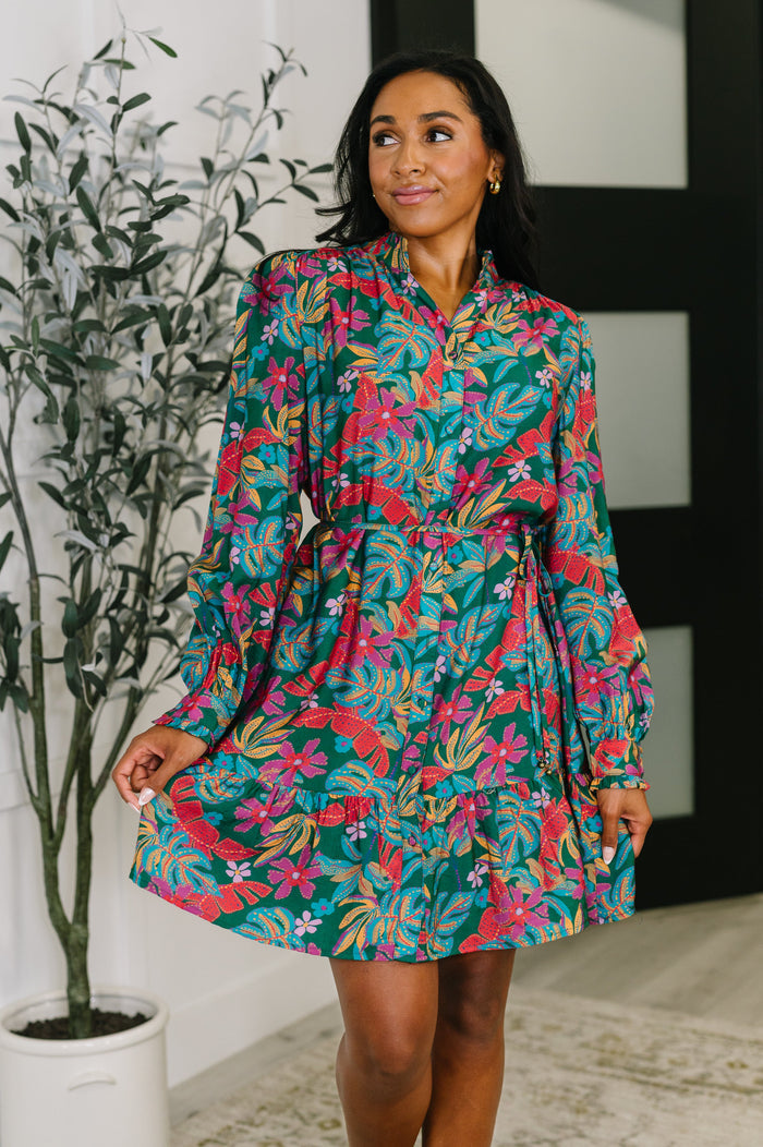 Rustic Retreat Long Sleeve Dress Midi Dress Ave Shops- Tilden Co.