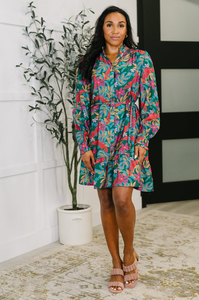 Rustic Retreat Long Sleeve Dress Midi Dress Ave Shops- Tilden Co.