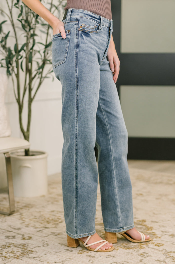 Sabrina High Waist TC Slim Straight Jeans Ave Shops- Tilden Co.