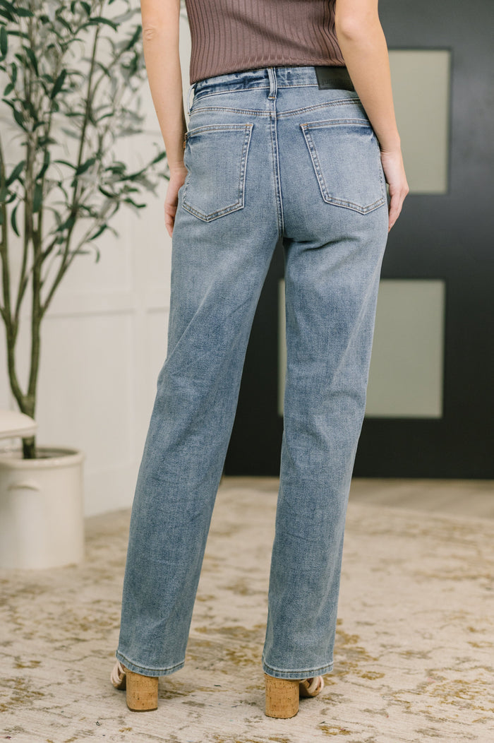 Sabrina High Waist TC Slim Straight Jeans Ave Shops- Tilden Co.