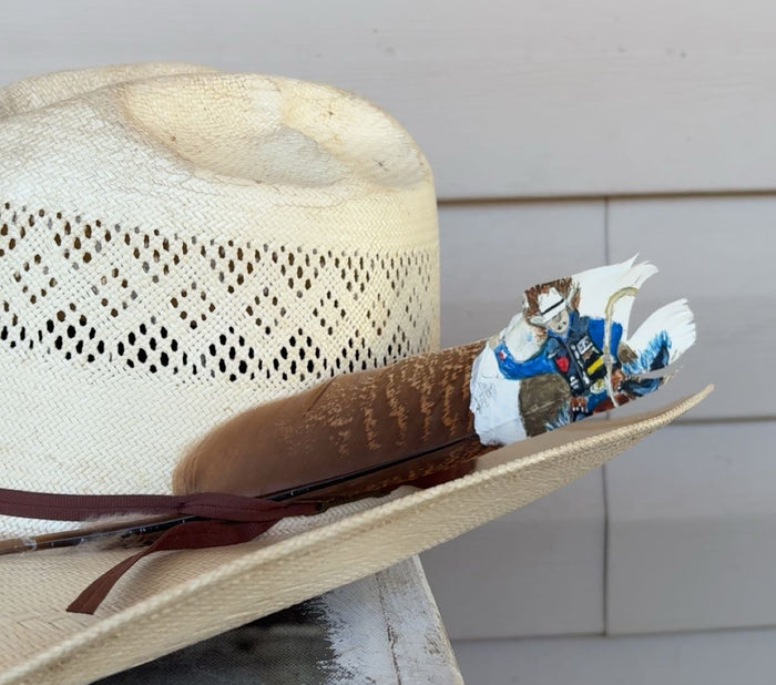 Saddle Bronc Rider - Painted Turkey Feather