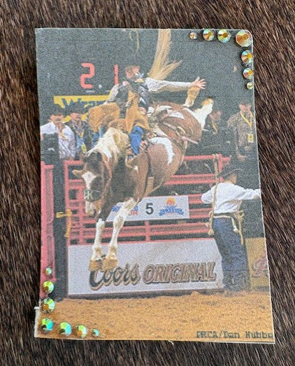 Saddle Bronc Riding - Bedazzled Single Hat Card