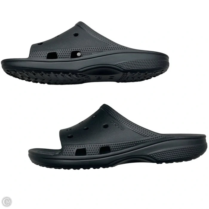Sandals Flats By Crocs In Black, Size: 7