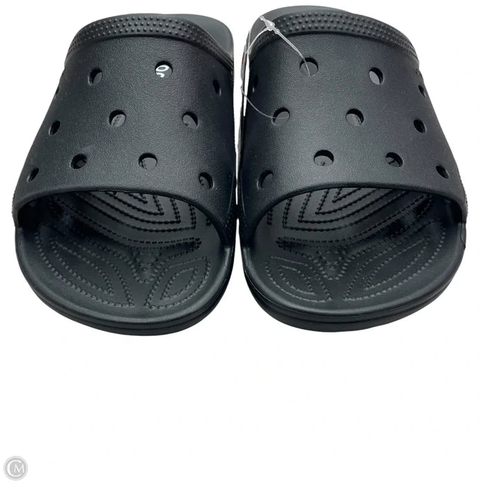 Sandals Flats By Crocs In Black, Size: 7