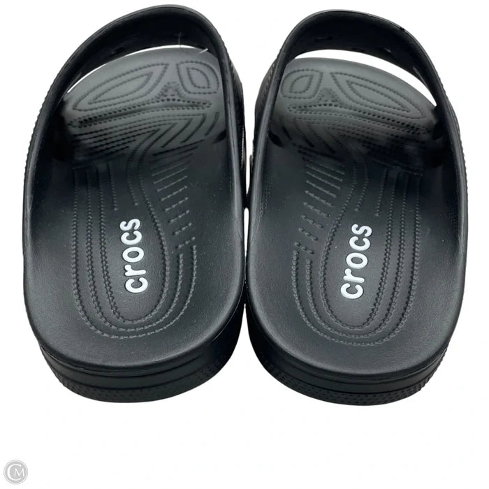 Sandals Flats By Crocs In Black, Size: 7