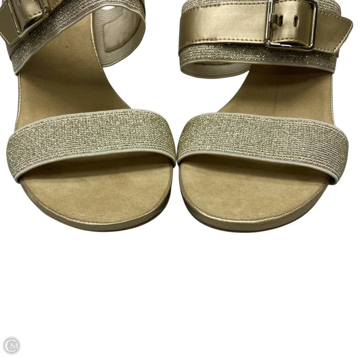 Sandals Heels Block By Anne Klein In Gold, Size: 10