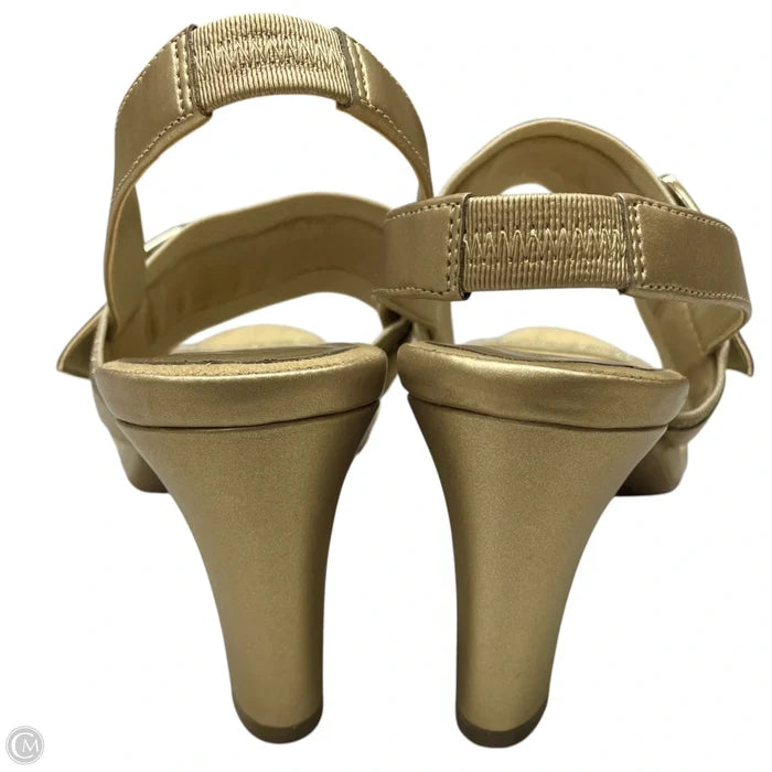 Sandals Heels Block By Anne Klein In Gold, Size: 10